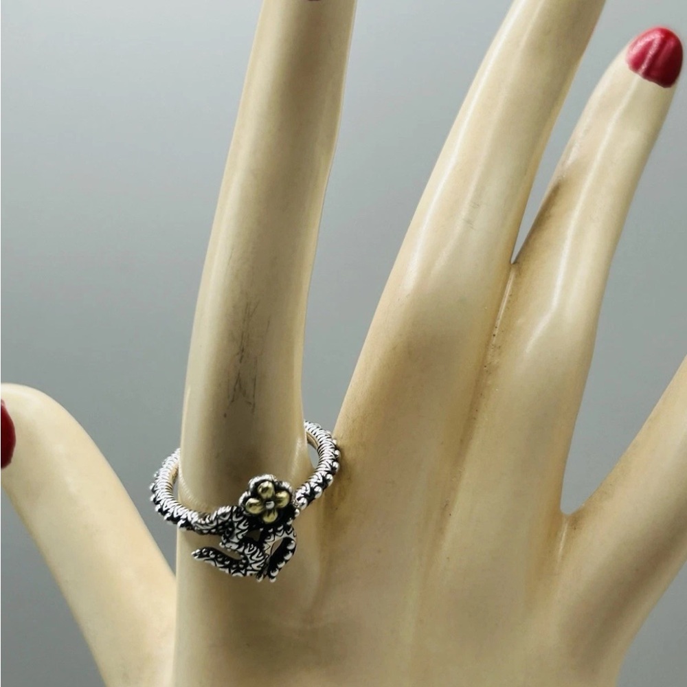 BARBARA BIXBY Sterling Silver & 18K Gold OHM Ring Size 8.25 / Spiritual Jewelry - Picture 7 of 12